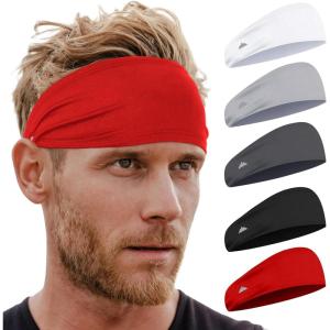 imageTough Headwear Sport Headbands for Men  Workout Headbands for Women  Running Headband Tennis Athletic SweatbandBWLGRDY  5