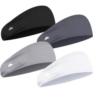 imageTough Headwear Sport Headbands for Men  Workout Headbands for Women  Running Headband Tennis Athletic SweatbandBlack  Dark Gray  Light Gray  White