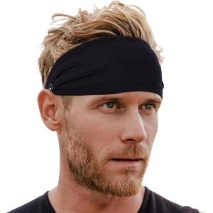 imageTough Headwear Sport Headbands for Men  Workout Headbands for Women  Running Headband Tennis Athletic SweatbandBlack