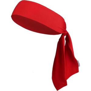 imageTie Headband for Men Tennis Headband for WomenSweat Band for Workout Head Tie for Running Football BasketballAthleticsRed