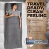imageSleeping Bag Liner  Adult Sleep Sack ampamp Travel Sheets for Hotel  Travel Sleep Sack Camping Sleeping Bag Liners for Cold Weather100 Cotton  Gray with Zipper
