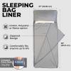 imageSleeping Bag Liner  Adult Sleep Sack ampamp Travel Sheets for Hotel  Travel Sleep Sack Camping Sleeping Bag Liners for Cold Weather100 Cotton  Gray with Zipper
