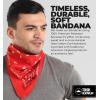 imageTough Headwear Large Bandana Headband  Handkerchief Bandanas for Men ampamp Women  Paisley Bandana Pack  Cowboy ScarfRed