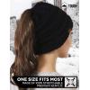 imageTough Headwear Ponytail Beanie Hat for Women  Winter Knit Hats with Hole for Messy Buns ampamp Ponytails