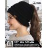 imageTough Headwear Ponytail Beanie Hat for Women  Winter Knit Hats with Hole for Messy Buns ampamp Ponytails