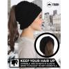 imageTough Headwear Ponytail Beanie Hat for Women  Winter Knit Hats with Hole for Messy Buns ampamp Ponytails