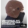 imageTough Headwear Skull Cap with Mask Men Winter Running Gear Motorcycle Winter Gear Helmet Liners Ski Hat Thermal BeanieBrown