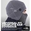 imageTough Headwear Skull Cap with Mask Men Winter Running Gear Motorcycle Winter Gear Helmet Liners Ski Hat Thermal BeanieGrey