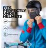 imageTough Headwear Skull Cap with Mask Men Winter Running Gear Motorcycle Winter Gear Helmet Liners Ski Hat Thermal BeanieGrey