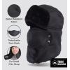 imageTough Headwear Winter Trapper Hat for Men ampamp Women  Winter Hat with Ear Flaps Ushanka Hat Mens Bomber Hats Russian HatFull Black