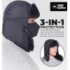 imageTough Headwear Winter Trapper Hat for Men ampamp Women  Winter Hat with Ear Flaps Ushanka Hat Mens Bomber Hats Russian HatFull Black