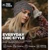 imageTough Headwear Womens Winter Hat  Warm Chunky Cable Knit Beanies  Winter Beanie Hats for Women Cold Weather  Beanies WomenBlack Gold Mix