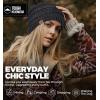 imageTough Headwear Womens Winter Hat  Warm Chunky Cable Knit Beanies  Winter Beanie Hats for Women Cold Weather  Beanies WomenBlack Gray