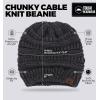 imageTough Headwear Womens Winter Hat  Warm Chunky Cable Knit Beanies  Winter Beanie Hats for Women Cold Weather  Beanies WomenBlack Gray