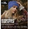 imageTough Headwear Womens Winter Hat  Warm Chunky Cable Knit Beanies  Winter Beanie Hats for Women Cold Weather  Beanies WomenBlue Melange