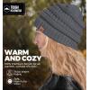 imageTough Headwear Womens Winter Hat  Warm Chunky Cable Knit Beanies  Winter Beanie Hats for Women Cold Weather  Beanies WomenMerino Wool  Dark Gray