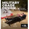 imageTough Outdoors Camping Cot for Adults  Oversized Camping Cot  Durable Heavy Duty Military Bed  Elevated Foldable Cot ampamp Camp Cots for Adults  XL Cot up to 300 lbs  wOrganizer ampamp Storage BagBlack  Xl  83 X 32