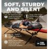 imageTough Outdoors Camping Cot for Adults  Oversized Camping Cot  Durable Heavy Duty Military Bed  Elevated Foldable Cot ampamp Camp Cots for Adults  XL Cot up to 300 lbs  wOrganizer ampamp Storage BagBlack  Xl  83 X 32