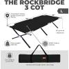 imageTough Outdoors Camping Cot for Adults  Oversized Camping Cot  Durable Heavy Duty Military Bed  Elevated Foldable Cot ampamp Camp Cots for Adults  XL Cot up to 300 lbs  wOrganizer ampamp Storage BagBlack  Xl  83 X 32