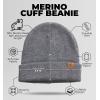 imageWinter Beanie Knit Hat for Men ampamp Women  Merino Wool Ribbed Cap  Warm ampamp Soft Stylish Toboggan Skull Caps for Cold WeatherRibbed  Gray