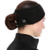 imageTough Headwear Fleece Ear Warmer Headband For Women ampamp Men Winter Headband Running Ear Muffs Ear Covers for Cold WeatherPonytail Black