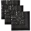imageTough Headwear Large Bandana Headband  Handkerchief Bandanas for Men ampamp Women  Paisley Bandana Pack  Cowboy ScarfBlack  3