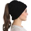 imageTough Headwear Ponytail Beanie Hat for Women  Winter Knit Hats with Hole for Messy Buns ampamp Ponytails