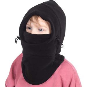 imageKids Winter Hat with Mask  Ski Mask for Kids  Ninja Kids Balaclava ampamp Winter Face Mask for Kids wHood  Toddler BalaclavaBlack
