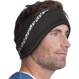 imageTough Headwear Fleece Ear Warmer Headband For Women ampamp Men Winter Headband Running Ear Muffs Ear Covers for Cold WeatherReflective Black