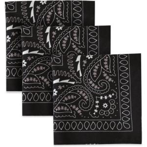 imageTough Headwear Large Bandana Headband  Handkerchief Bandanas for Men ampamp Women  Paisley Bandana Pack  Cowboy Scarf1 Black