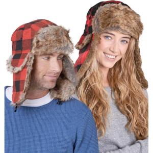 imageTough Headwear Winter Trapper Hat for Men ampamp Women  Winter Hat with Ear Flaps Ushanka Hat Mens Bomber Hats Russian HatLumberjack