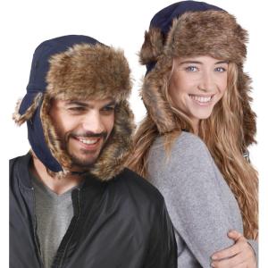 imageTough Headwear Winter Trapper Hat for Men ampamp Women  Winter Hat with Ear Flaps Ushanka Hat Mens Bomber Hats Russian HatNavy Blue