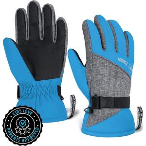 imageTough Outdoors Kids Insulated Waterproof Snow Gloves  Youth Winter Ski Gloves for Girls ampamp BoysBlue