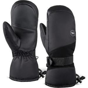 imageTough Outdoors Winter Ski Mittens Men ampamp Women  Adult Snow Mitts for Cold Weather  Waterproof Gloves Snowboarding SkiingM3  Black