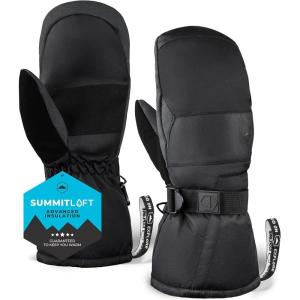 imageTough Outdoors Winter Ski Mittens Men ampamp Women  Adult Snow Mitts for Cold Weather  Waterproof Gloves Snowboarding SkiingM4  Black