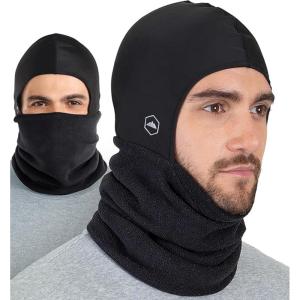 imageWinter Neck Warmer  Fleece Balaclava Ski Mask for Men ampamp Women Winter Face Mask for Cold Weather Motorcycle Helmet LinerBlack With Helmet Liner  Balaclava Style