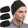 imageWorkout Headband for Women ampamp Men  Wide Moisture Wicking ampamp NonSlip Exercise Hairband or Sports Sweatband  Keep Your Hair in Place  Performance Stretch ampamp Ideal for Running ampamp Yoga Black  3 Pack
