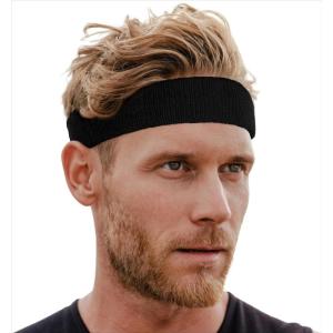 imageRunning Headbands for Men and Women  Athletic Sweatband  Terry Cloth Bands for Basketball Tennis Football Gym Running Cosplay ampamp CostumesSweatbands  Wristbands Set  Black
