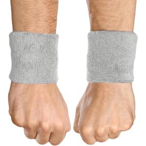 imageSports Sweatbands  Arm Bands for Wrists Sweat Absorption for Men ampamp WomenWristband  Light Gray