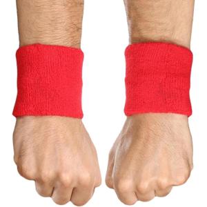 imageSports Sweatbands  Arm Bands for Wrists Sweat Absorption for Men ampamp WomenWristband  Red