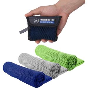 imageTough Outdoors Cooling Towel  Cooling Towels for Neck ampamp Face  Ice Wrap ampamp Sweat Rag for Camping Gym Yoga ampamp Sports  Workout Towel for Gym Sweat  Cool Towels for Extreme HeatRoyal Blue Dark GrayGreen