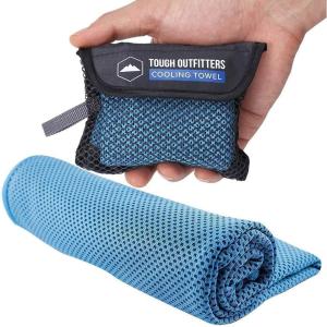 imageTough Outdoors Cooling Towel  Cooling Towels for Neck ampamp Face  Ice Wrap ampamp Sweat Rag for Camping Gym Yoga ampamp Sports  Workout Towel for Gym Sweat  Cool Towels for Extreme HeatLight Blue