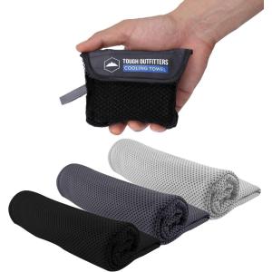 imageTough Outdoors Cooling Towel  Cooling Towels for Neck ampamp Face  Ice Wrap ampamp Sweat Rag for Camping Gym Yoga ampamp Sports  Workout Towel for Gym Sweat  Cool Towels for Extreme HeatBlack  Dark Gray  Light Gray