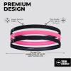 imageTough Headwear Athletic Headband Set  Thin Headbands for Women  Elastic Sport Hair Bands Men  Skinny Sports Hairbands  Non Slip Athletic Head Bands for Sports  Black and Pink2 Black and Pink