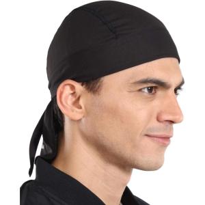 imageCooling Helmet Liners  Do Rag Skull Caps for Men  Cooling Head Wraps Hard Hat Liner  Motorcycle Pirate BandanaBlack