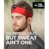 imageTough Headwear Tie Headband  MoistureWicking Running Headband  StayDry Workout Sweatband  4Way Stretch Head TieRed